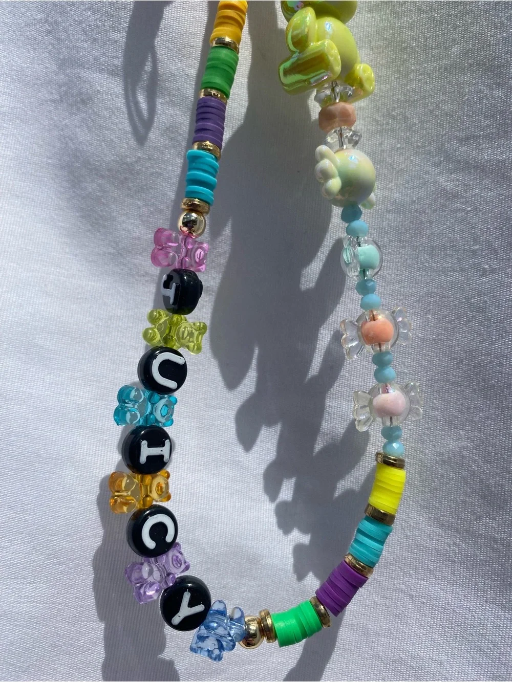 Colorful Beaded Multicolor Keychain Gummy Bear “Juicy”